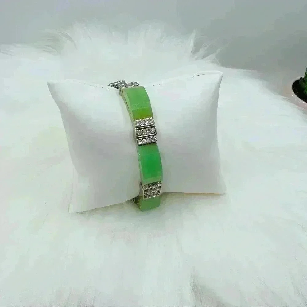 Green & Rhinestone’s Statement Bracelet